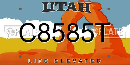 C8585T Utah License Plate