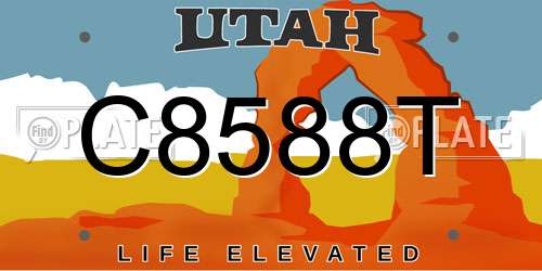 C8588T Utah License Plate