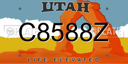 C8588Z Utah License Plate