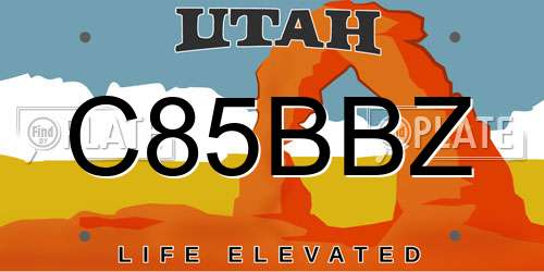 C85BBZ Utah License Plate
