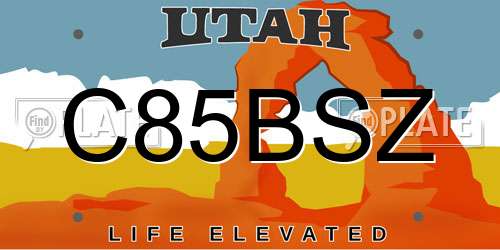C85BSZ Utah License Plate