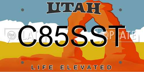 C85SST Utah License Plate