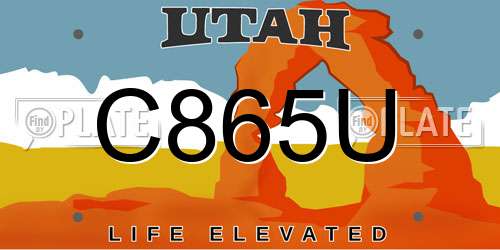 C865U Utah License Plate