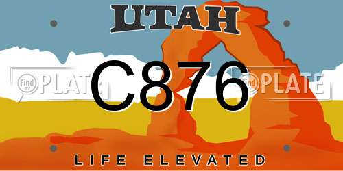 C876 Utah License Plate