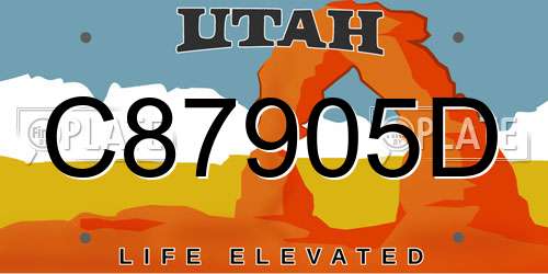 C87905D Utah License Plate