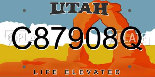 C87908Q Utah License Plate