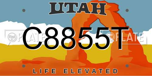 C8855T Utah License Plate