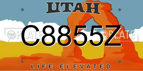 C8855Z Utah License Plate