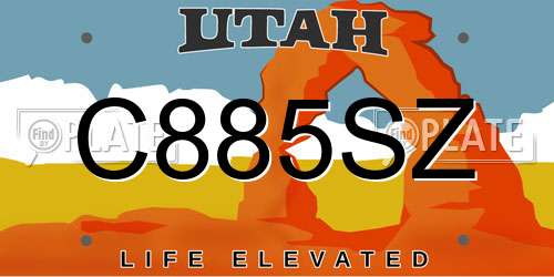 C885SZ Utah License Plate