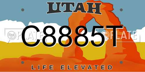 C8885T Utah License Plate