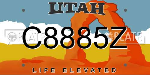 C8885Z Utah License Plate