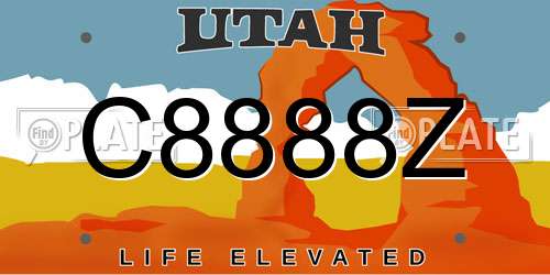 C8888Z Utah License Plate