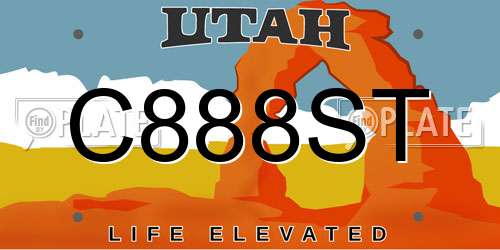C888ST Utah License Plate