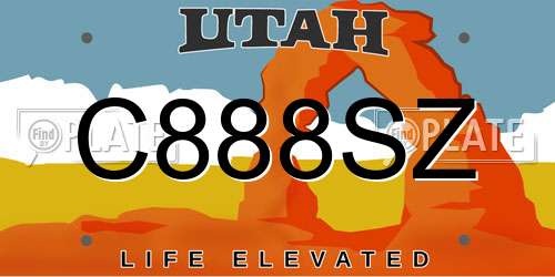 C888SZ Utah License Plate