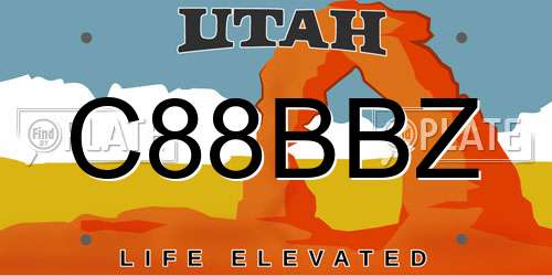 C88BBZ Utah License Plate