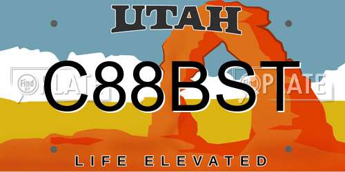C88BST Utah License Plate