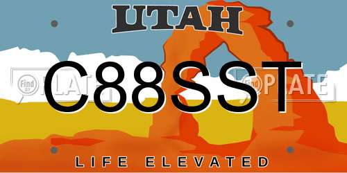 C88SST Utah License Plate