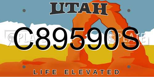 C89590S Utah License Plate