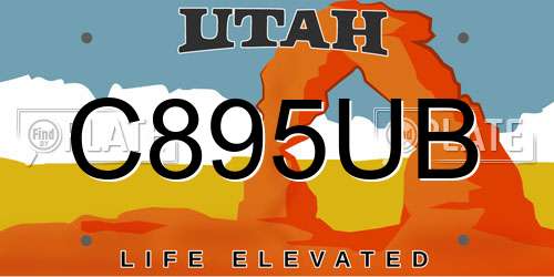 C895UB Utah License Plate
