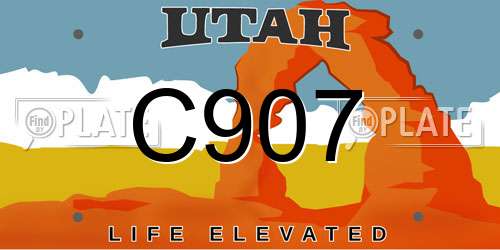 C907 Utah License Plate