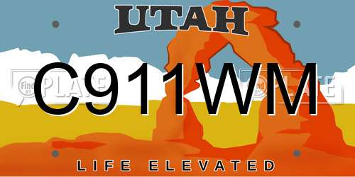 C911WM Utah License Plate