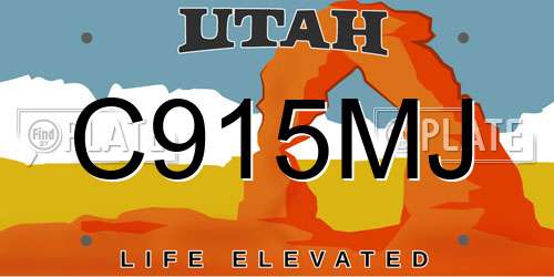 C915MJ Utah License Plate