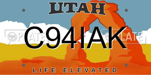 C94IAK Utah License Plate