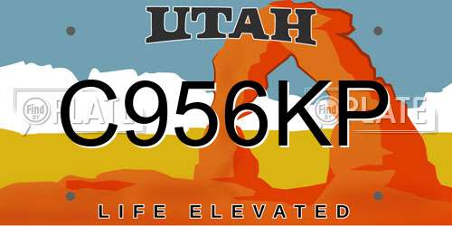 C956KP Utah License Plate