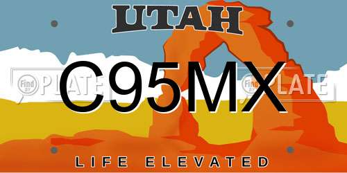 C95MX Utah License Plate