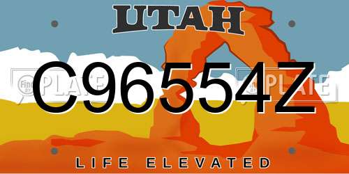 C96554Z Utah License Plate