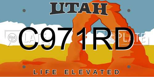 C971RD Utah License Plate