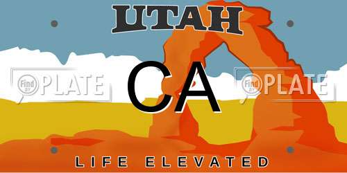 CA Utah License Plate