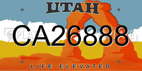CA26888 Utah License Plate