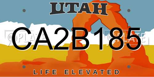 CA2B185 Utah License Plate