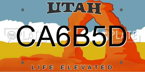 CA6B5D Utah License Plate