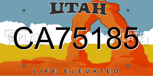 CA75185 Utah License Plate