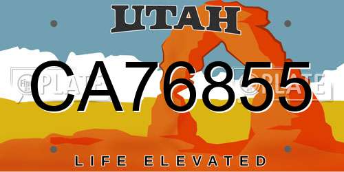 CA76855 Utah License Plate