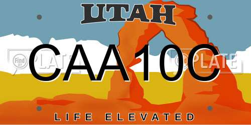 CAA10C Utah License Plate