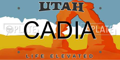 CADIA Utah License Plate