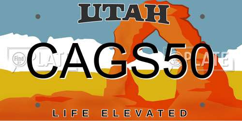 CAGS50 Utah License Plate