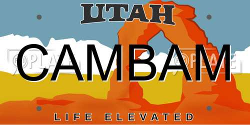 CAMBAM Utah License Plate
