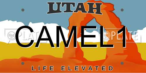 CAMEL1 Utah License Plate