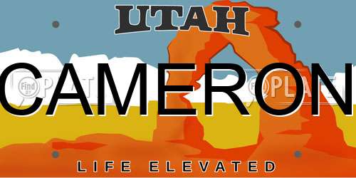 CAMERON Utah License Plate
