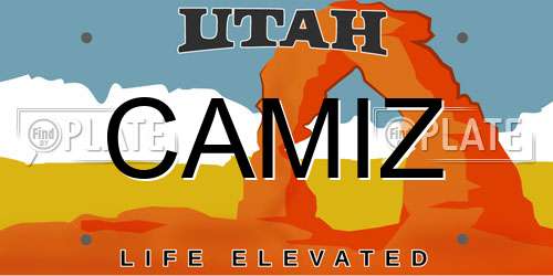 CAMIZ Utah License Plate