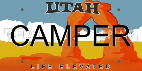 CAMPER Utah License Plate