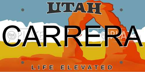 CARRERA Utah License Plate