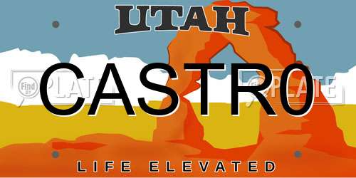 CASTR0 Utah License Plate