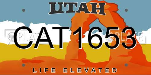 CAT1653 Utah License Plate