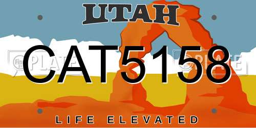 CAT5158 Utah License Plate