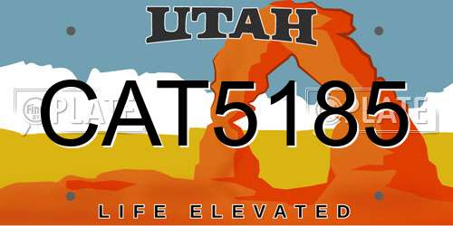 CAT5185 Utah License Plate
